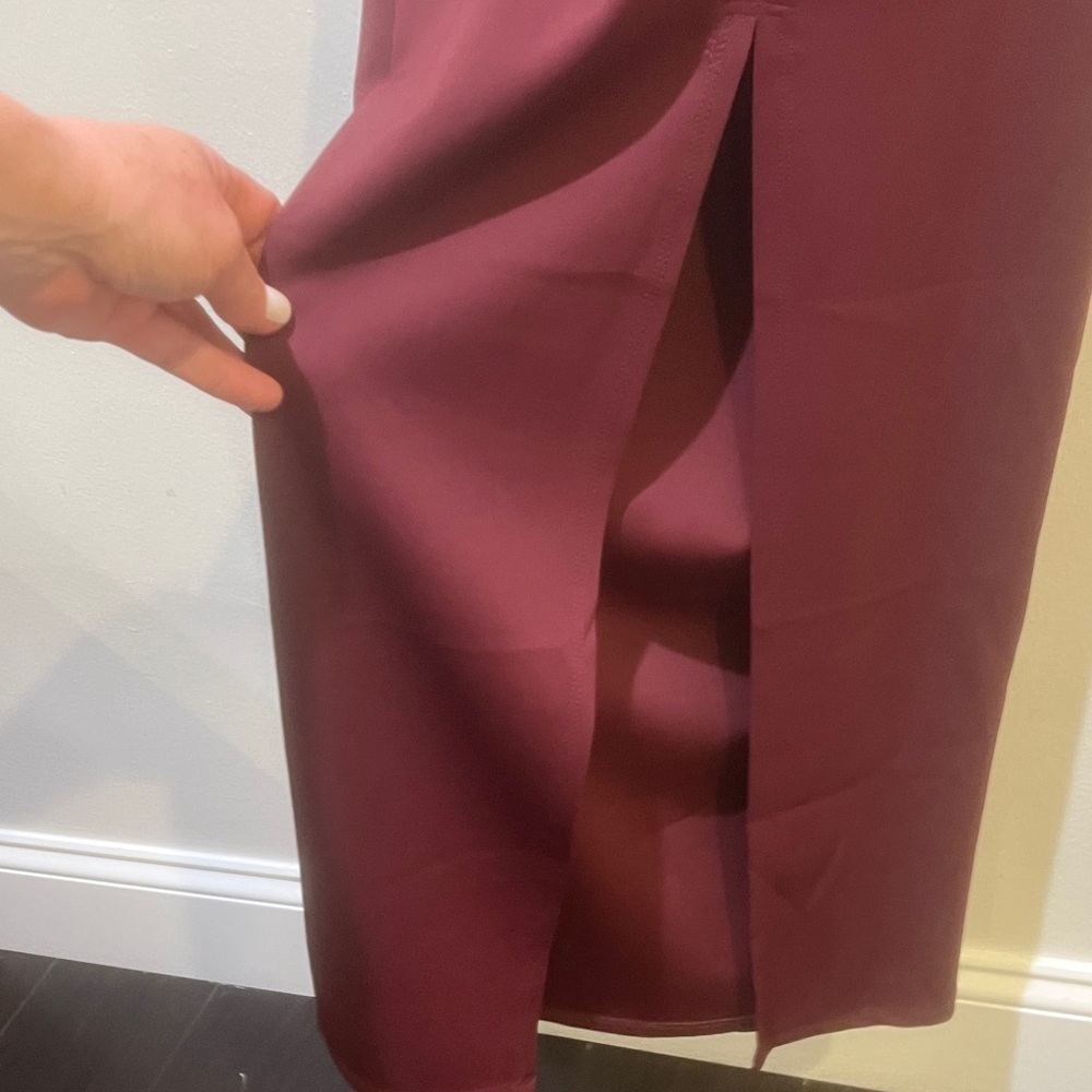 Like New Good American Burgundy Scuba Twist Tank Maxi Dress Size XS - Picture 8 of 10